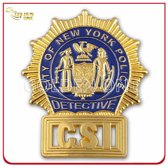 Kundenspezifisches, sternförmiges, vergoldetes Militärabzeichen mit Sicherheitsnadel