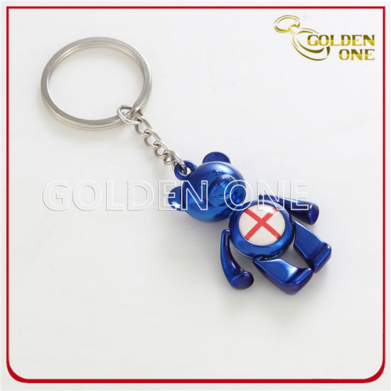 Farbiger reizender Bär, individuell bedruckter Logo-Metall-Schlüsselanhänger