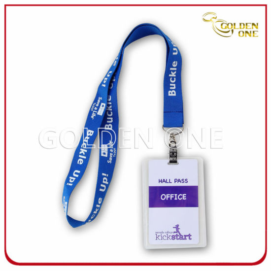 Personalisierter ID-Ausweishalter aus bedrucktem Polyester mit Kordel
