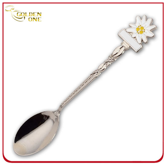 Kundenspezifischer weicher Emaille-Kopf-Souvenir-Geschenk-Metalllöffel
