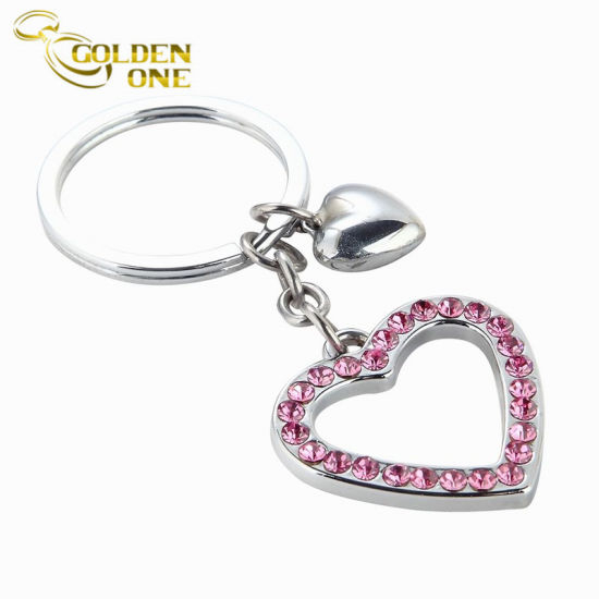 Werbegeschenk Herzform leerer vernickelter Schlüsselhalter aus Metall