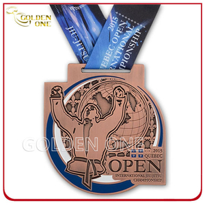 2015 Quebec Open Judo Customized Antik Kupfer Metall Medaillon