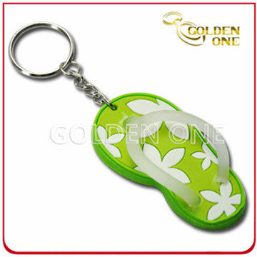 Modischer 3D-Logo-Pantoffel-Muster-Weich-PVC-Schlüsselanhänger