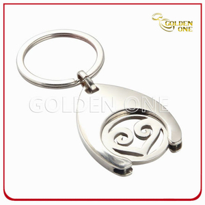 Kundenspezifisch gestanzter Metall-Trolley-Münzen-Schlüsselanhänger für Einkaufswagen