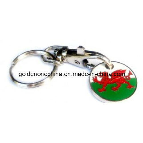 Hochwertiger, individuell bedruckter Schlüsselanhänger aus Metall mit Logo