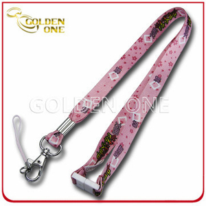 Werbegeschenk Heat Transfer Printing Satin Lanyard mit Metallhaken