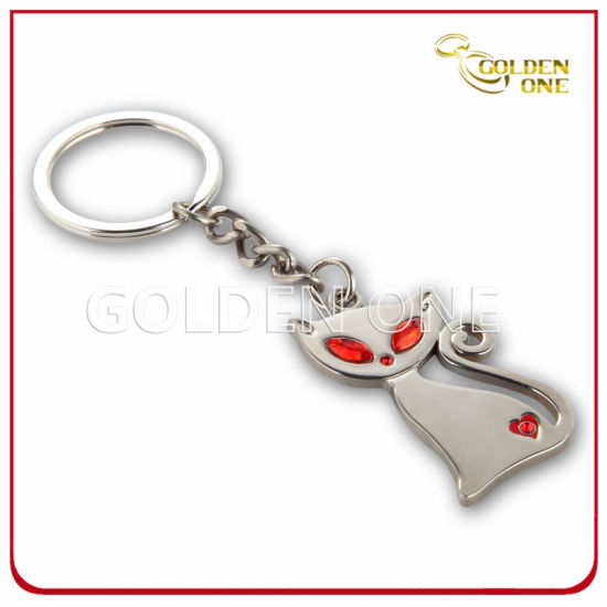 Promotion-Perlen-Vernickelung-Fuchs-Form-Metallschlüsselhalter