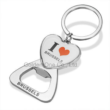 Schlüsselanhänger Flaschenöffner aus Metall mit individuellem Druck und Epoxid-Logo