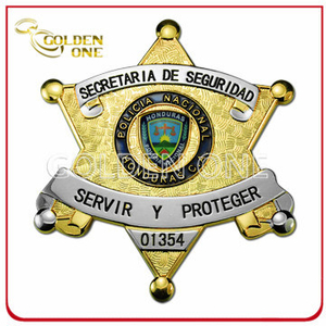 Kundenspezifisch gestanztes Polizeiabzeichen aus weichem Emaille-Messing