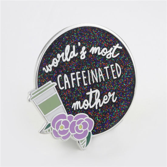 Benutzerdefinierte Großhandel Metall Glitter Runde weiche harte Emaille Revers Pin Namensschild