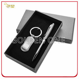Geschenkset mit Kugelschreiber und Schlüsselanhänger aus Metall