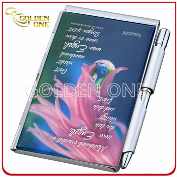 Heißer Verkaufs-Taschen-Notizbuch aus eloxiertem Aluminiumleder mit Kugelschreiber
