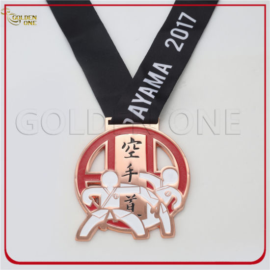 Benutzerdefinierte gestanzte Matte Gold Jiu Jitsu Medaille