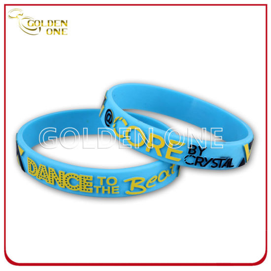 Fashion Style geprägtes bedrucktes konvexes Design Silikonarmband