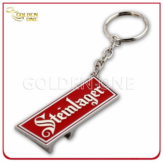 Schlüsselanhänger aus Metall mit geprägtem, weichem Emaille-Logo und Nickel-Finish