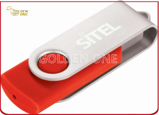 Werkseitiger USB-Stick mit Lasergravur-Logo aus Metall