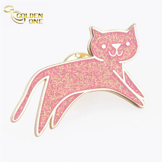 Werbegeschenk Vergoldung Glitter Custom Soft Hard Emaille Metall Anstecknadel