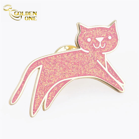 Werbegeschenk Vergoldung Glitter Custom Soft Hard Emaille Metall Anstecknadel