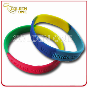 2015 neuester Stil Buntes kundenspezifisches tief gestempeltes Silikon-Armband