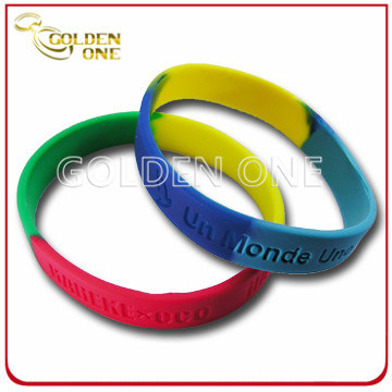 2015 neuester Stil Buntes kundenspezifisches tief gestempeltes Silikon-Armband