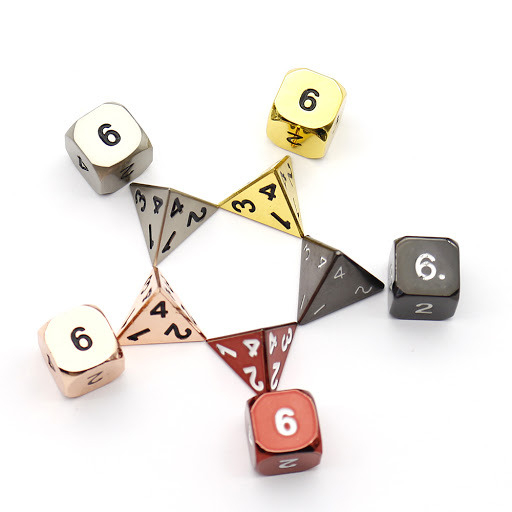 Heiße Verkaufs-Qualitäts-Druckguss-Emaille-Farbmetallwürfel für Spiel