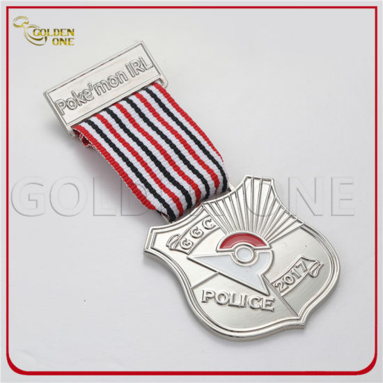 Kundenspezifische Triathlon-Veranstaltung transparente Farbe Antik-Silber-Medaille