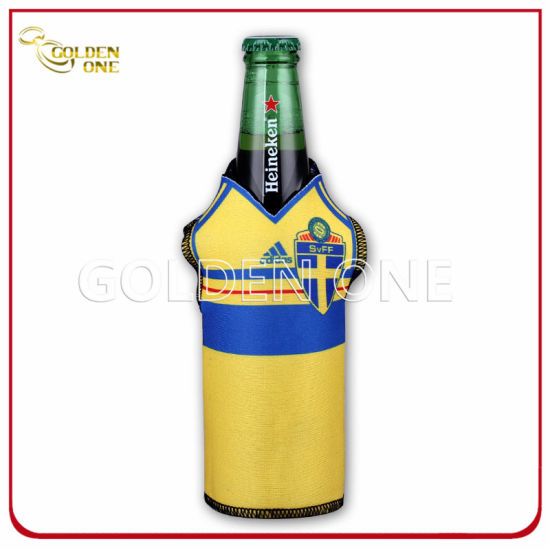 Erstklassiger, bedruckter Bierflaschenhalter aus Neopren mit Reißverschluss