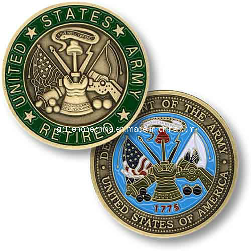 Custom Diamond Cut Foreign Military Souvenir Coin