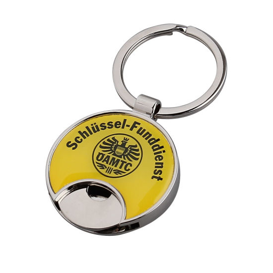 Werbegeschenk Custom Logo Metall Trolley Coin Schlüsselanhänger