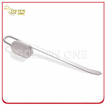 Blanker Buchmarker aus polnischem Metall mit ovalem Anhänger