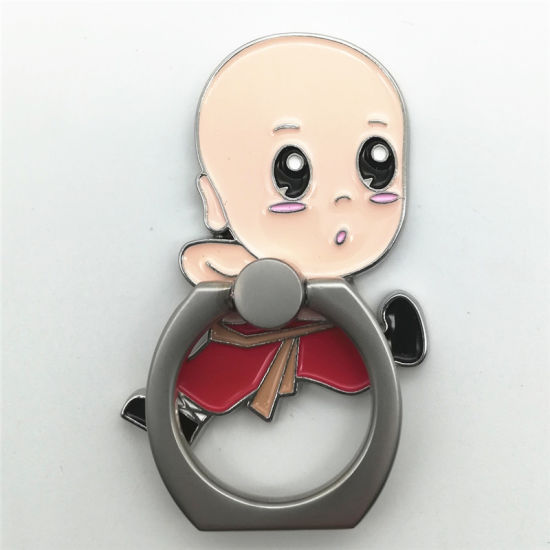 Kundenspezifischer Logo-Rotations-Telefon-Ring-Halter aus Metall mit weicher Emaille