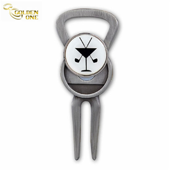 Custom Antik Messing Golf Repair Divot Tool mit Ballmarker