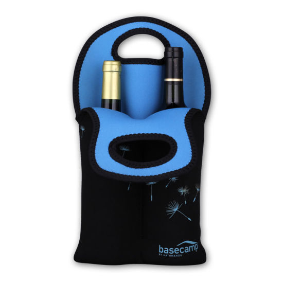 Isolierter kundenspezifischer Weinflaschenhalter aus Neopren im Zweierpack