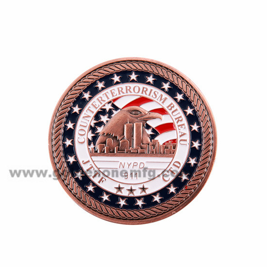 Kundenspezifische Herausforderungsmünze aus weichem Emaille-Metall mit Militärsymbol