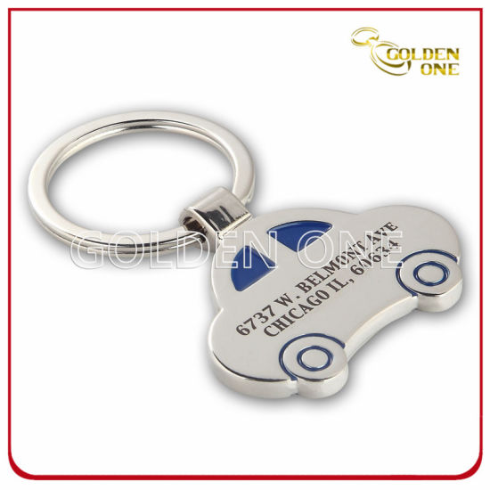 Werbegeschenk Herzform leerer vernickelter Schlüsselhalter aus Metall