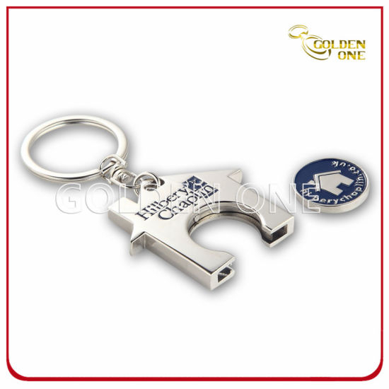 Personalisierter Trolley-Münzen-Schlüsselhalter aus Zinklegierungsmetall