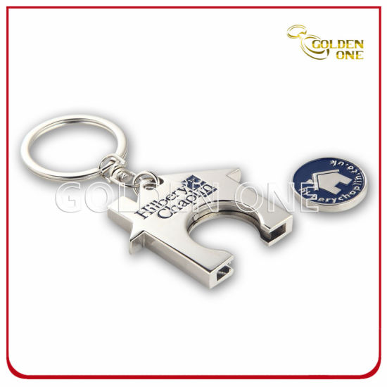 Personalisierter Trolley-Münzen-Schlüsselhalter aus Zinklegierungsmetall