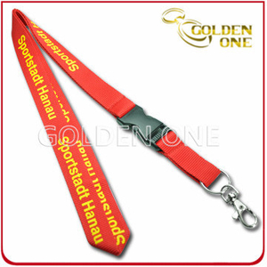 Maßgeschneidertes Polyester-Lanyard mit Siebdruck und Kunststoffschnalle