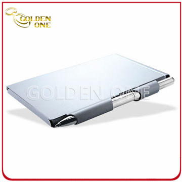 Heißer Verkaufs-Taschen-Notizbuch aus eloxiertem Aluminiumleder mit Kugelschreiber