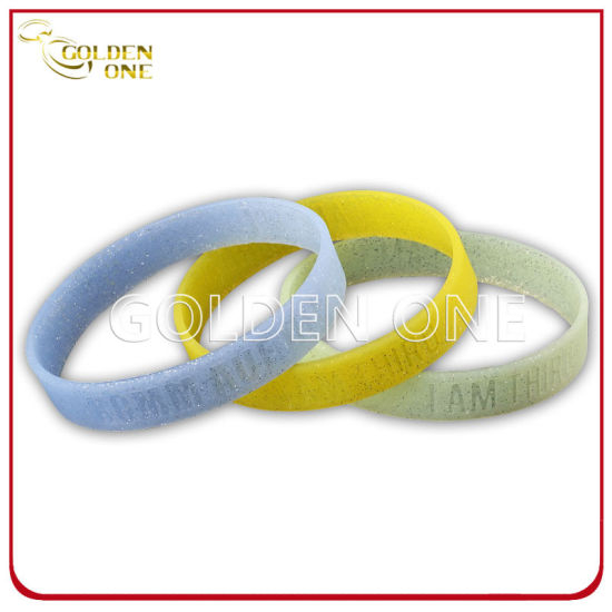 Werbegeschenk Kundenspezifisches Silikon-Armband mit Glitzer-Finish