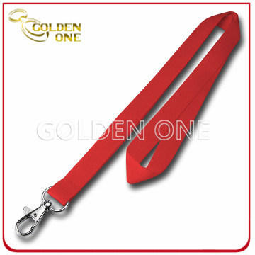 Liefern Sie leeres Polyester-Lanyard mit reiner Farbe und Metallhaken