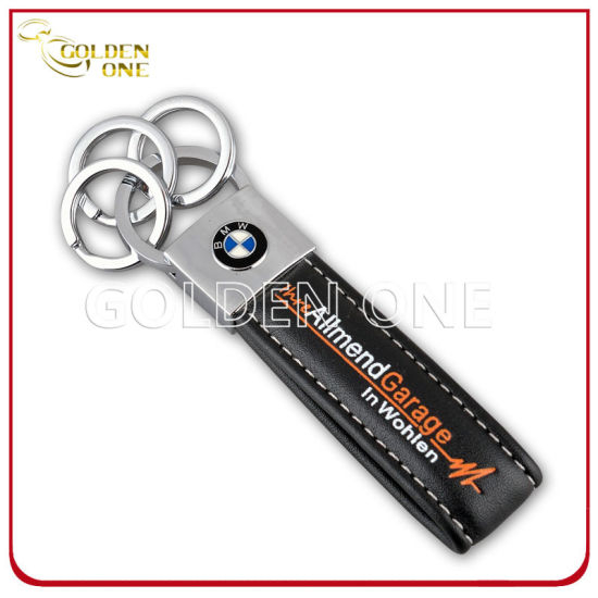 Werbegeschenk Individuell bedrucktes Logo Leder Schlüsselanhänger