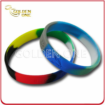 Fashion Custom Segmented Color Concave Logo Silikonkautschuk-Armband