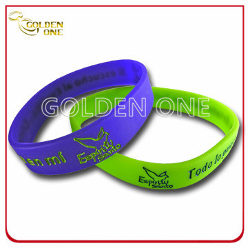 Werbegeschenk Kundenspezifisches vertieftes Färbungs-Logo-Silikon-Armband