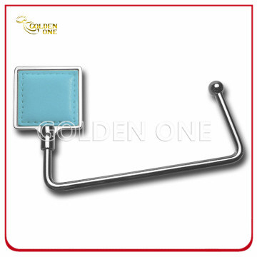 Werbegeschenk Taschenhalter aus vernickeltem Metall mit quadratischem Design