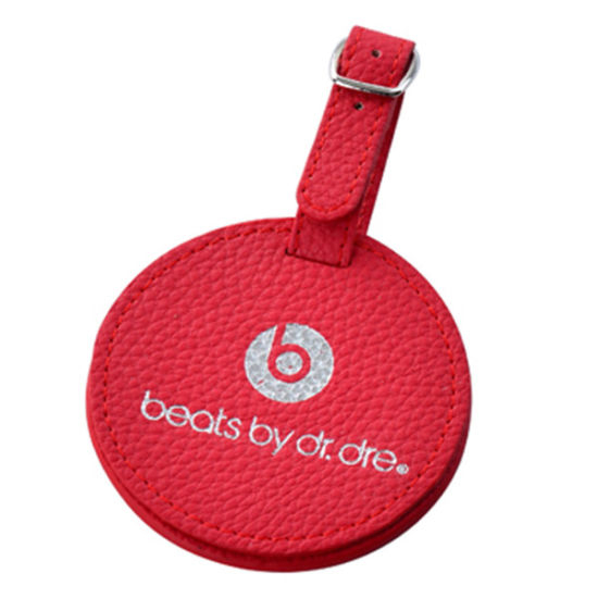 Promotion-Geschenk-Prägung Logo PU-Leder-Gepäckanhänger