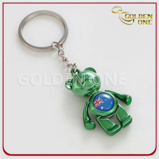 Benutzerdefiniertes Logo Lovely Bear Schlüsselanhänger aus Metall