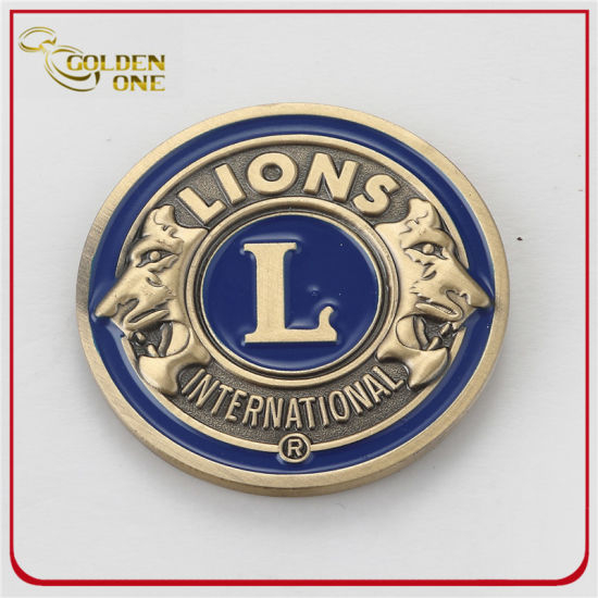 Custom Antique Silver Soft Emaille Metall Herausforderungsmünze mit Flaschenöffner