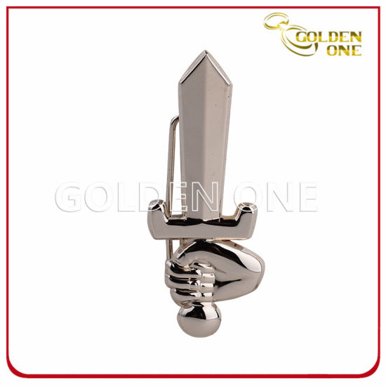 Kreatives Design, Schwertform, vernickelte Anstecknadel
