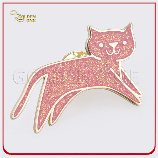 Ausgefallenes Design Günstige harte Emaille Glitter Anstecknadel